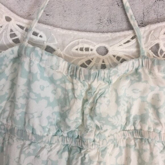 American Eagle Summer Dress Size 2 Country Cottage Straps Eyelet Lace Flare - Picture 4 of 12